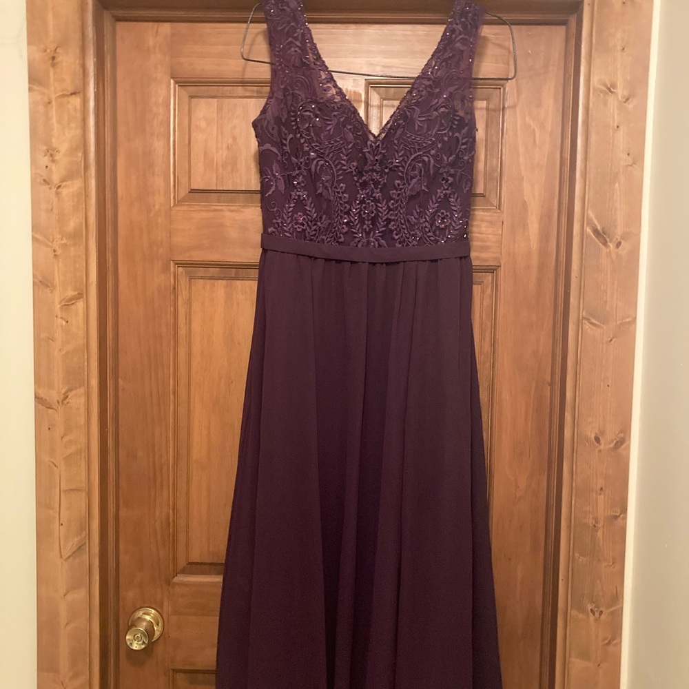 Eggplant colored Kennedy Blue formal dress